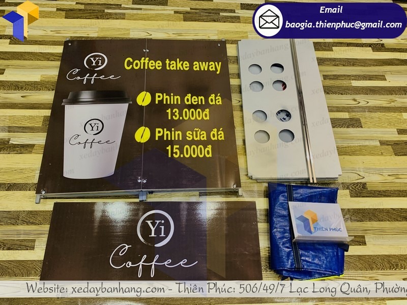 báo giá quầy sắt bán cafe gấp gọn