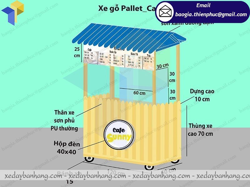 báo giá tủ gỗ pallet bán cafe