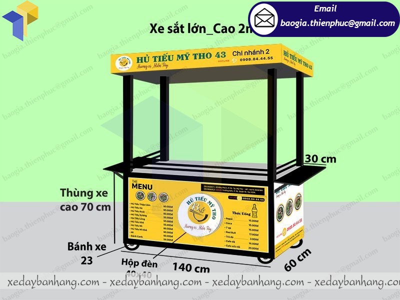 báo giá  xe sắt bán hủ tiếu vỉa hè