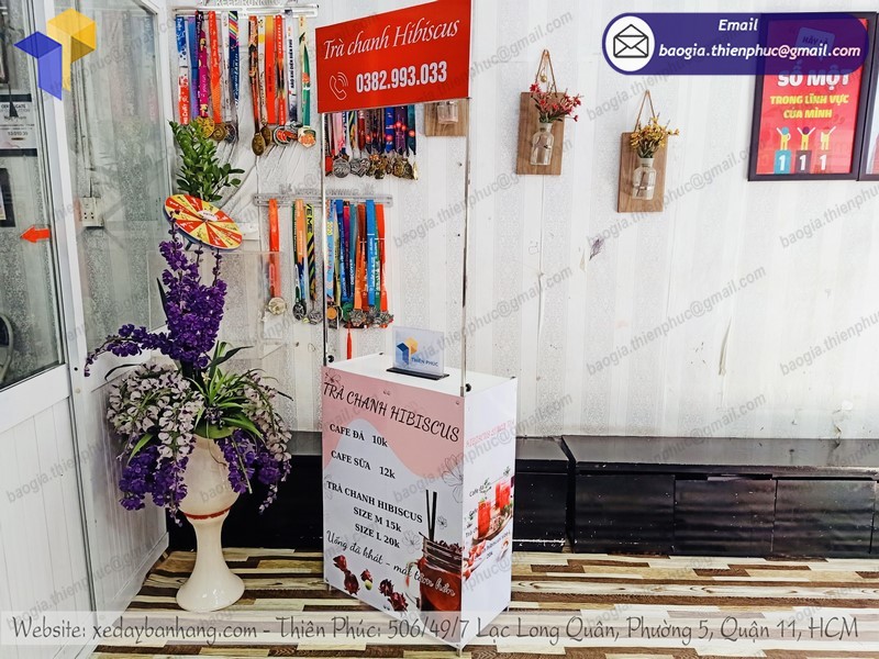 booth bán trà chanh lưu động đẹp