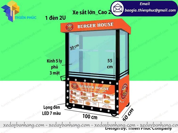 đặt làm xe bánh mì hamburger