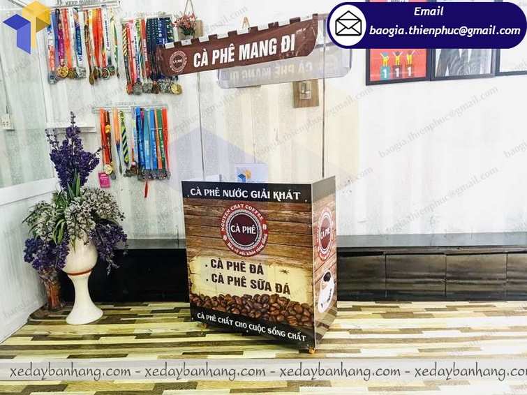 đặt làm xe cafe take away tháo lắp