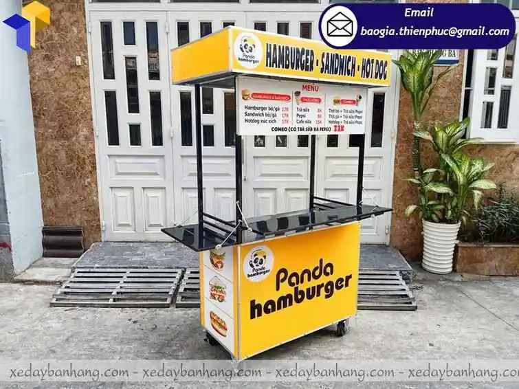 đặt làm xe đẩy inox bán bánh mì