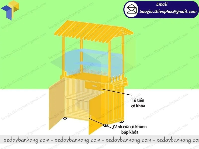 đóng tủ trà sữa bằng gỗ pallet