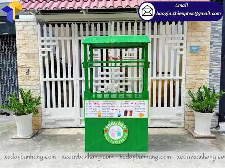 đóng xe bán trà sữa bằng gỗ