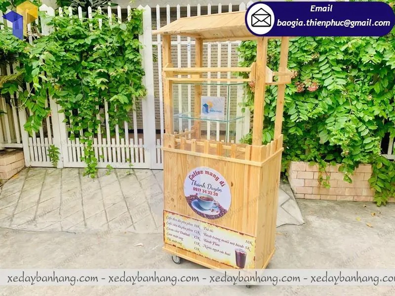 đóng xe đẩy bán cafe take away