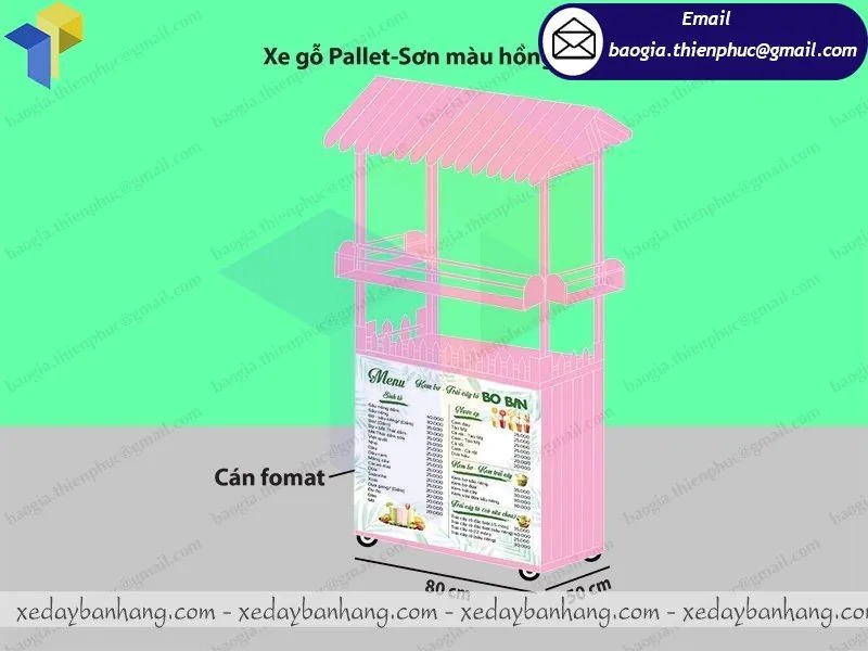 đóng xe đẩy bán sinh tố bằng gỗ