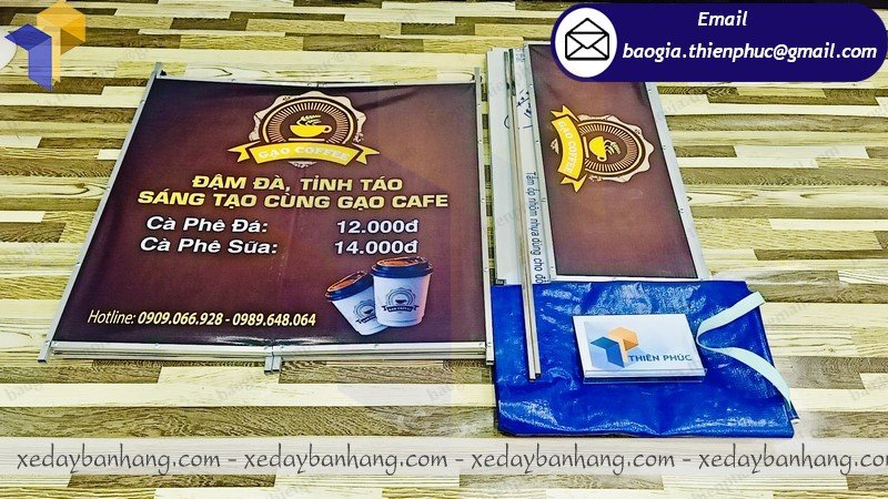 gia công booth bán cafe bằng sắt di động