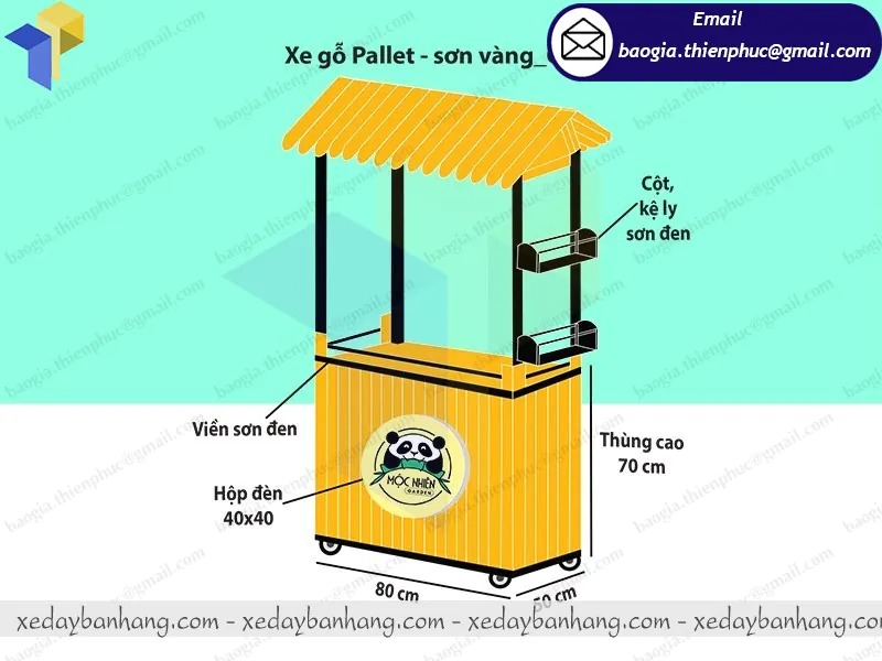 gia công xe gỗ bán trà sữa nhỏ gọn