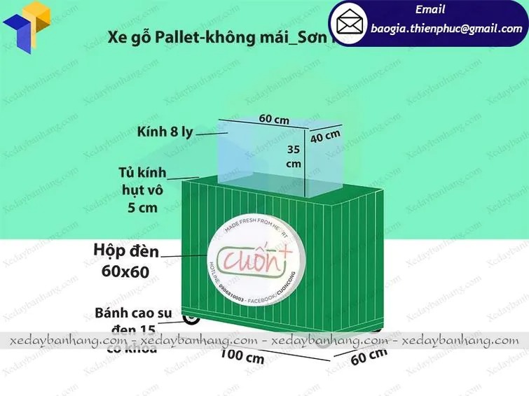 giá xe bán bánh cuốn di động