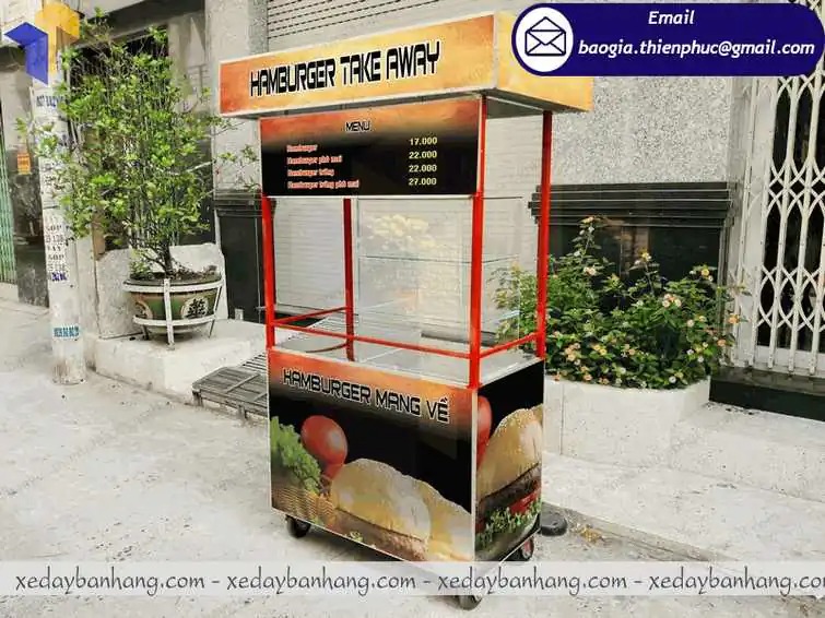 hình ảnh tủ bán bánh mì hamburger