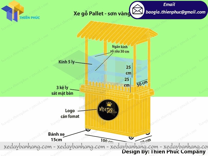 hình ảnh xe gỗ bán trà sữa vỉa hè