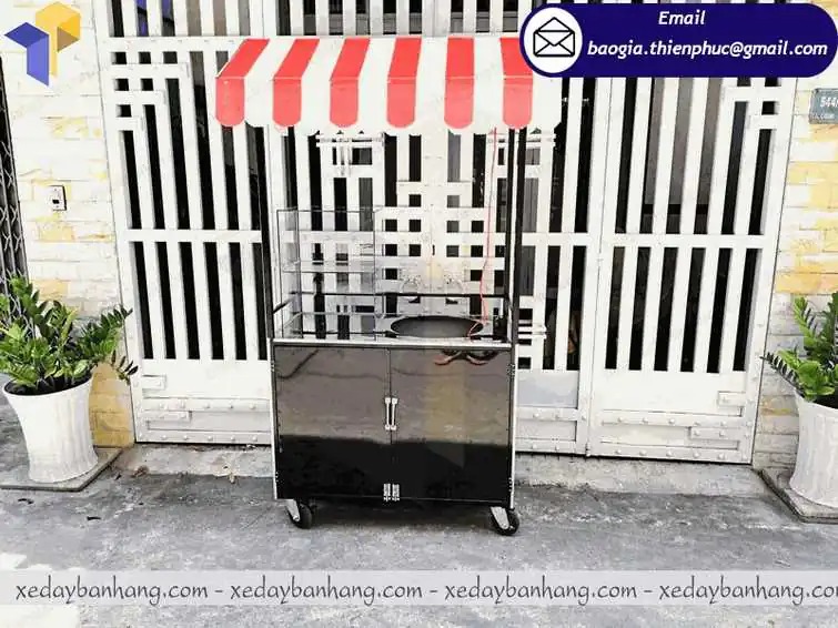 mẫu tủ inox bán bánh hamburger đẹp