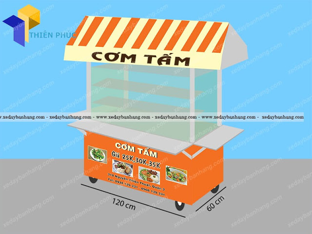 Mẫu xe bán cơm tấm đẹp giá rẻ tại Thiên Phúc