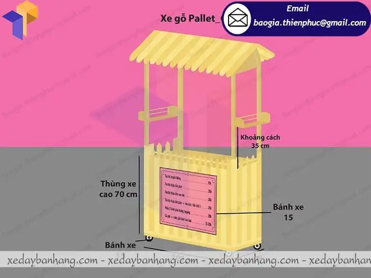 mua xe đẩy bán tàu hủ bằng gỗ ở đâu