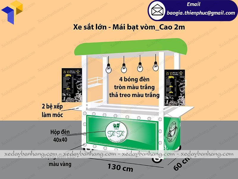 mẫu tủ bán trà sữa xinh xắn rẻ