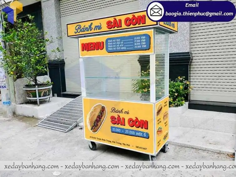 thiết kế xe bán đồ ăn vặt bánh mì