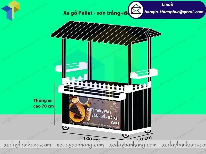 thiết kế xe gỗ bán cafe giá rẻ