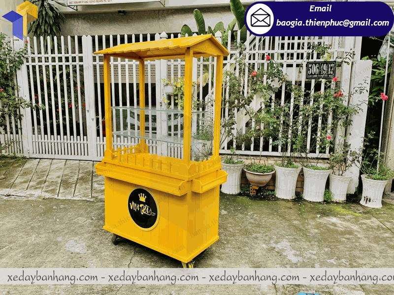 thiết kế xe gỗ bán trà sữa vỉa hè