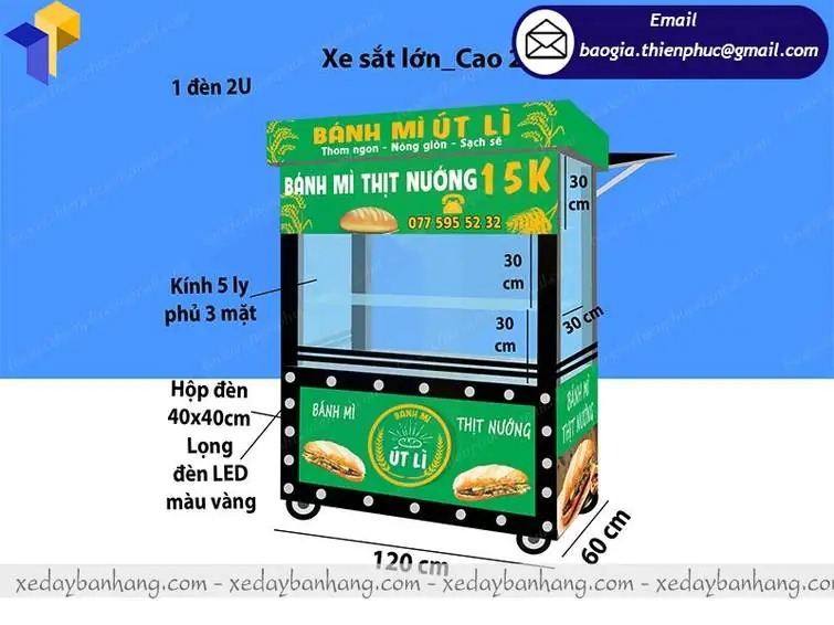 tủ bán bánh mì bằng sắt