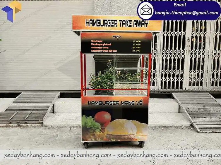 tủ bán bánh mì hamburger