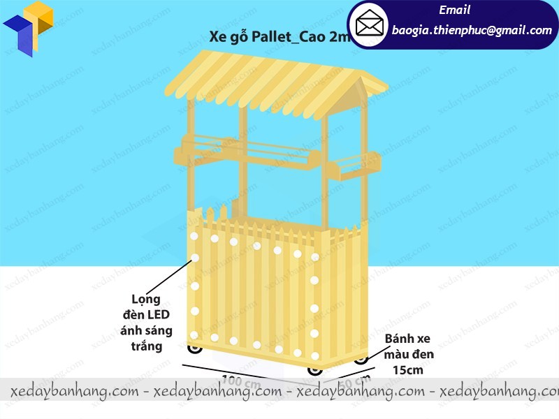 Xe gỗ thông pallet giá rẻ tại xưởng Thiên Phúc