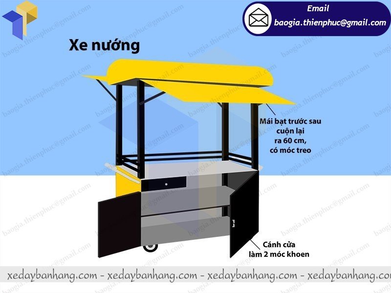 tủ trưng bày xiên que  bằng sắt