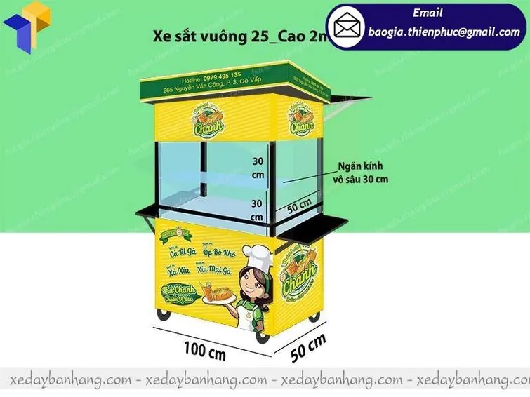 xe bán bánh mì có lò nướng giá rẻ