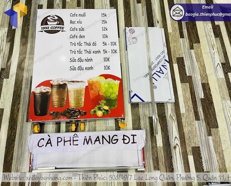 xe bán café mini gọn