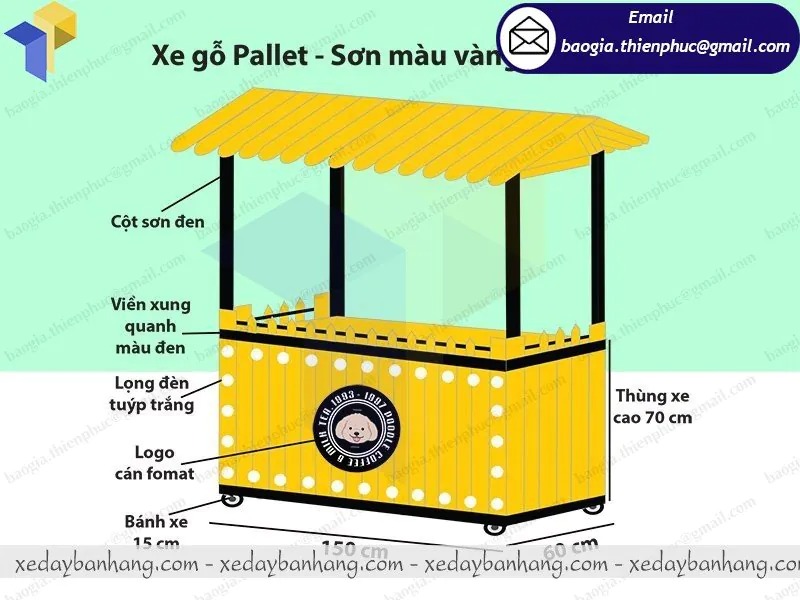 xe bán cà phê bằng gỗ giá rẻ