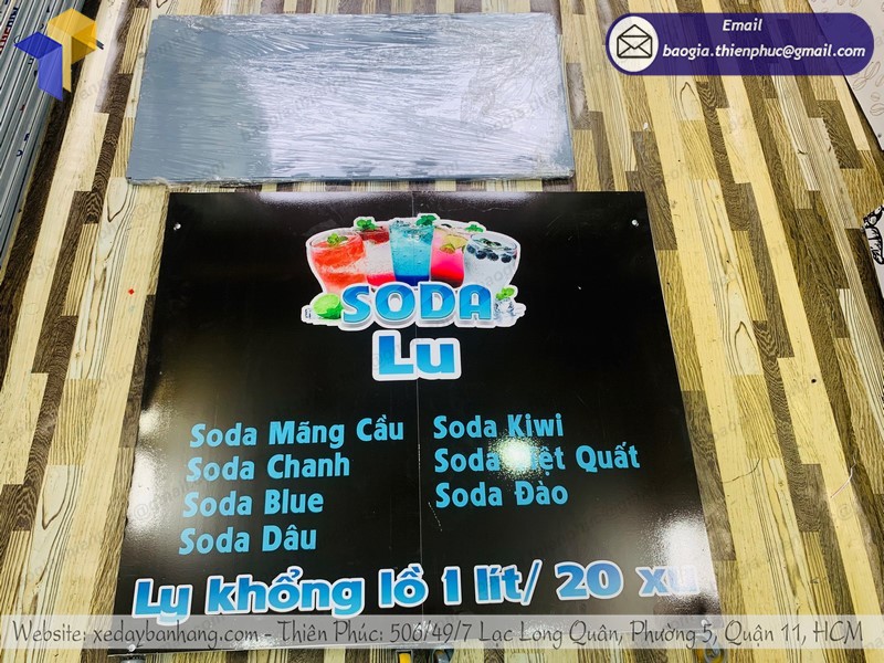 xe bán nước soda vỉa hè bền