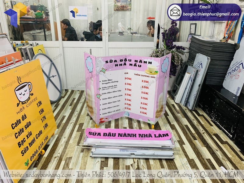 xe bán sữa đậu nành gọn