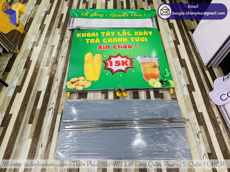 xe bán trà chanh di động gọn