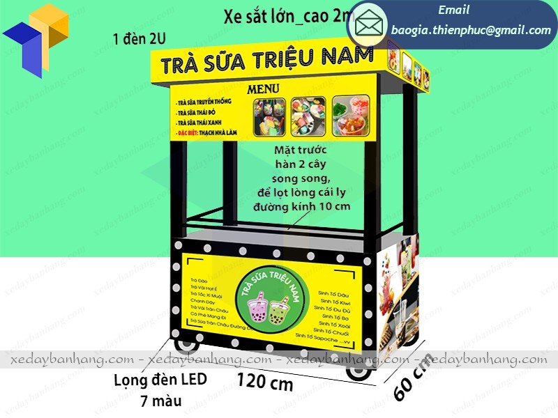 Xe bán trà sữa di động đẹp giá rẻ