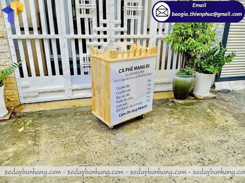 xe cà phê mang đi bằng gỗ giá rẻ