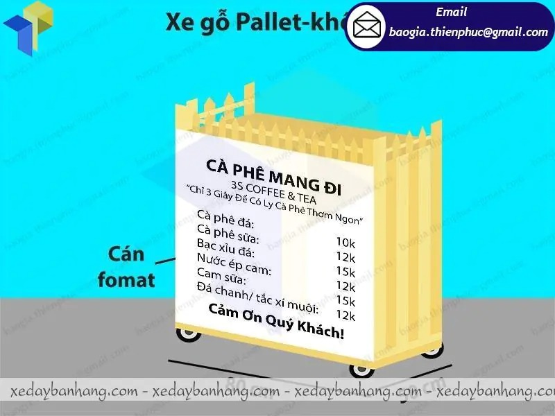 xe cà phê mang đi bằng gỗ