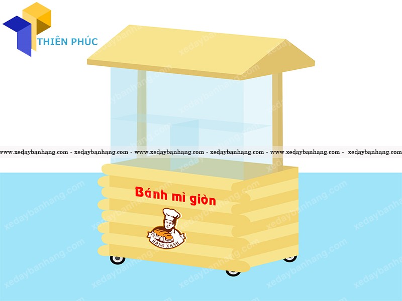 Xe gỗ bán bánh mì thiết đẹp ấn tượng