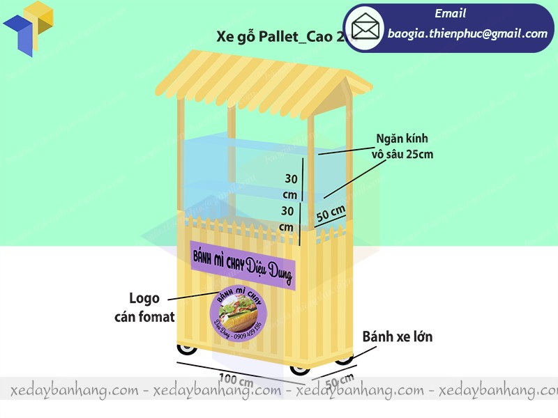 Chuyên sản xuất xe bán bánh mì lưu động giá rẻ