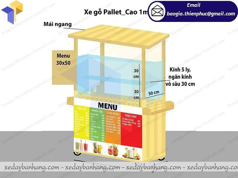 xe gỗ bán sinh tố nước ép