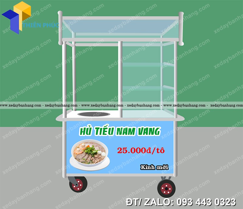 Xe bán hủ tiếu bằng inox đẹp giá rẻ