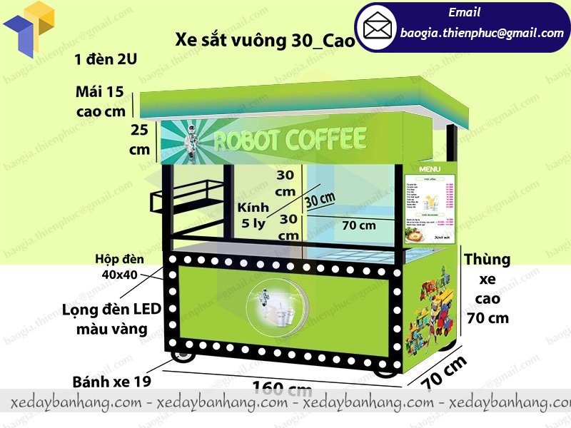 xe sắt bán cafe bền đẹp