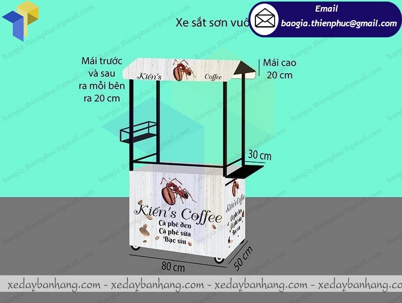 xe sắt bán cafe mang đi