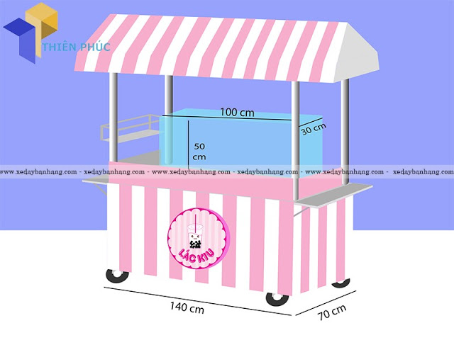 Xe trà sữa lắc kiu dễ thương bằng inox bền đẹp