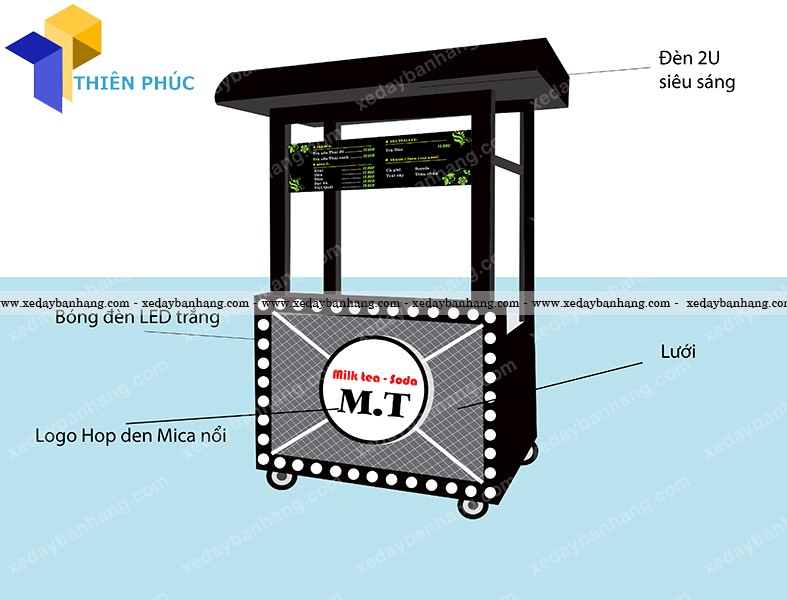 Xe trà sữa túi phong cách ziper ấn tượng