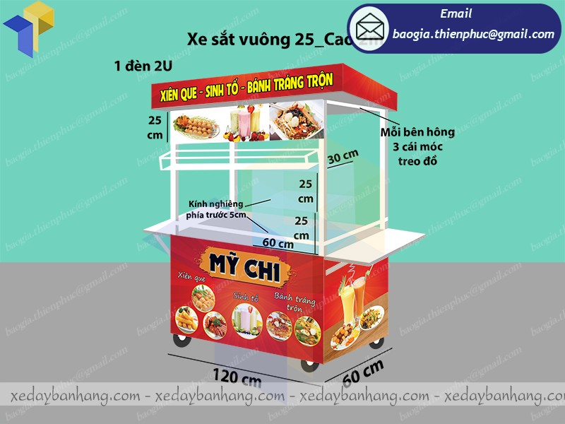 Xe bán xiên que đẹp ấn tượng tại hcm