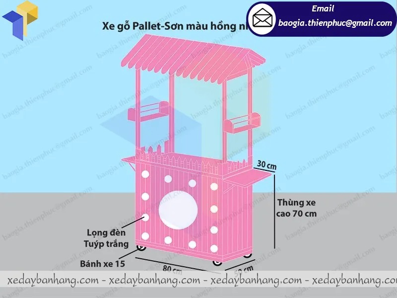 xưởng đóng quầy xe trà sữa bằng gỗ