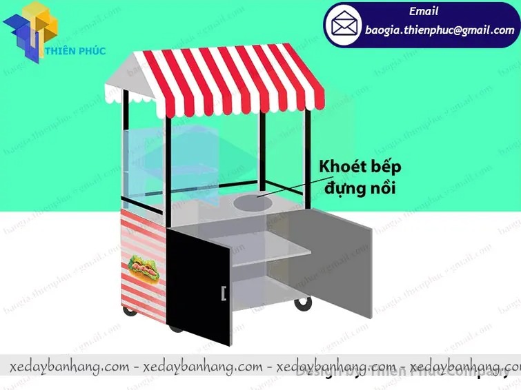 xưởng đóng tủ inox bán bánh hamburger