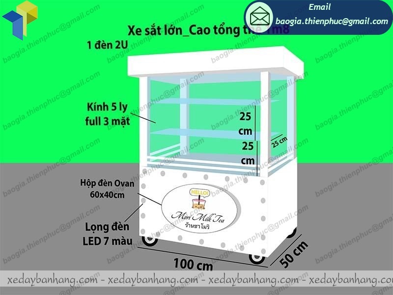 xưởng đóng xe đẩy bán trà sữa giá rẻ