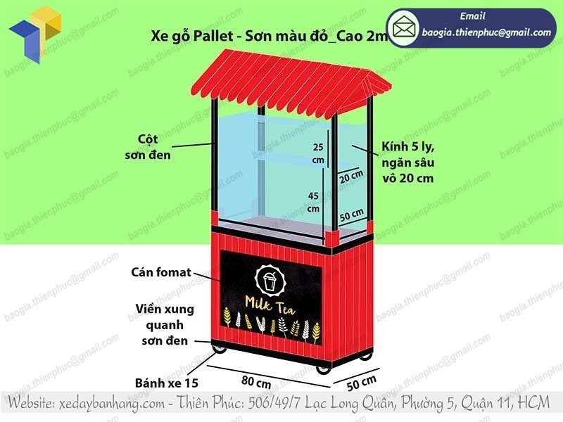 xưởng đóng xe trà sữa take away